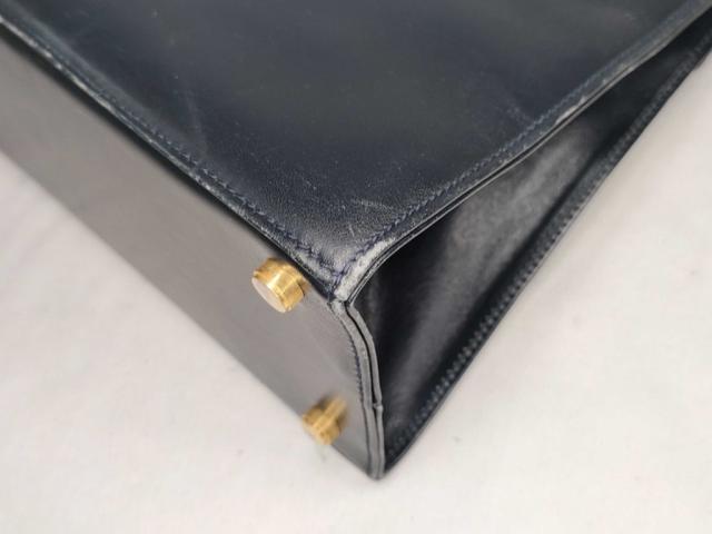 Salvatore Ferragamo フェラガモ ハンドバッグ ヴァラ BA214178 ネイビー系 レザー レディース ゴールド金具【本物保証】_4