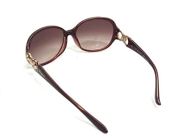 Salvatore Ferragamo フェラガモ サングラス ダブルガンチーニ SF601S レッド ボルドーグラデーション プラスチック レディース ゴールド金具 美品【本物保証】_2