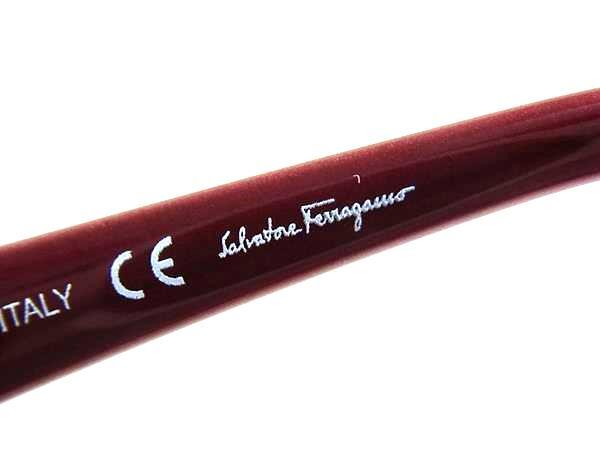 Salvatore Ferragamo フェラガモ サングラス ダブルガンチーニ SF601S レッド ボルドーグラデーション プラスチック レディース ゴールド金具 美品【本物保証】_4