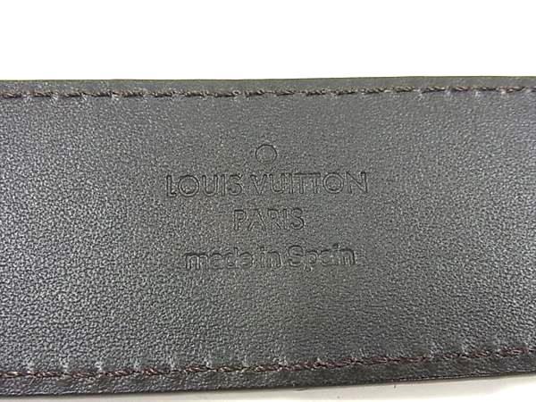 LOUIS VUITTON ルイヴィトン ベルト サンチュール リヴェテッド M6836U ブラウン スエード レザー メンズ シルバー金具 美品【本物保証】_1