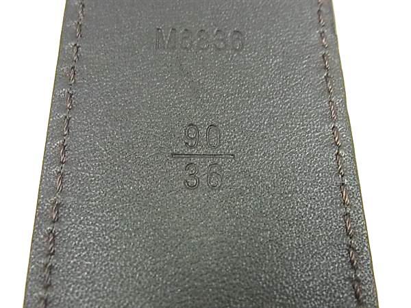 LOUIS VUITTON ルイヴィトン ベルト サンチュール リヴェテッド M6836U ブラウン スエード レザー メンズ シルバー金具 美品【本物保証】_4