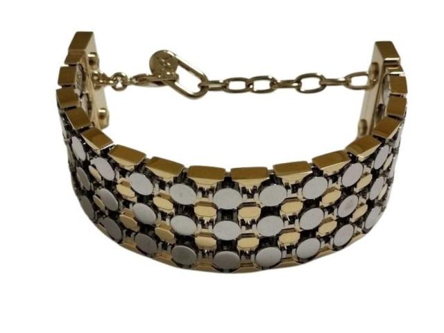 LOUIS VUITTON ルイヴィトン ブレスレット Futura Bracelet MP356A フュチュラ ブレスレット ゴールド シルバー系 メタル レディース モノグラム 美品【本物保証】