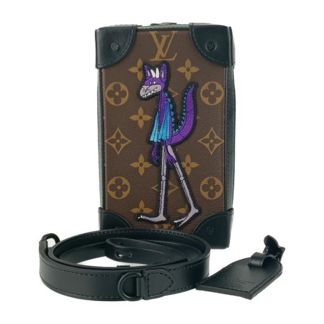 新古未使用展示品 LOUIS VUITTON ルイヴィトン ショルダーバッグ ソフトトランク・フォーンボックス M80144 ブラウン 黒 緑 紫 モノグラムキャンバス レザー ポシェット【本物保証】