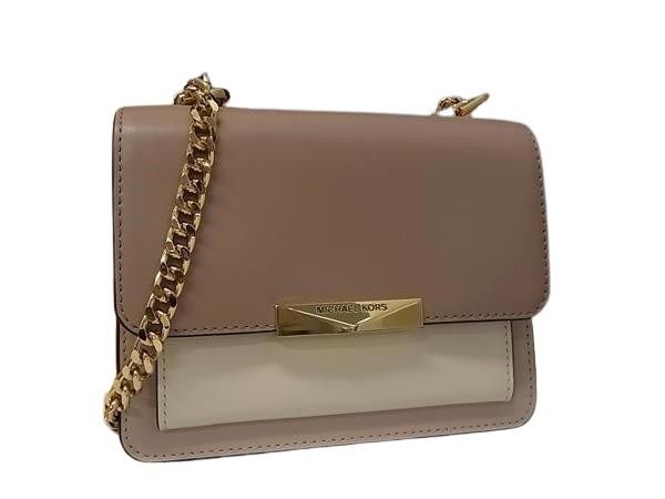 MICHAEL KORS マイケル教科課程 ショルダーバッグ 32S9GJ4C0T さくら色ベージュ 象牙色 なめし革 レディース チェーン店 ゴールド金具 超美品【本物言いはなつ】