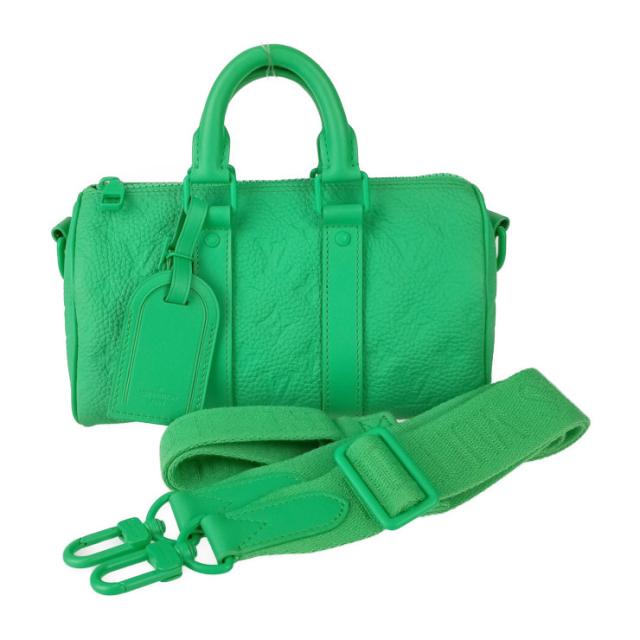 超美品 LOUIS VUITTON ルイヴィトン ハンドバッグ キーポル・バンドリエール 25 M20929 MINTY GREEN グリーン系 トリヨン・モノグラム レザー レディース 2WAY ミニボストン ショルダーバッグ【本物保証】