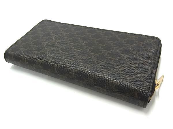 CELINE セリーヌ 財布 LARGE ZIP WALLET 10B552 ブラック系 PVC×レザー