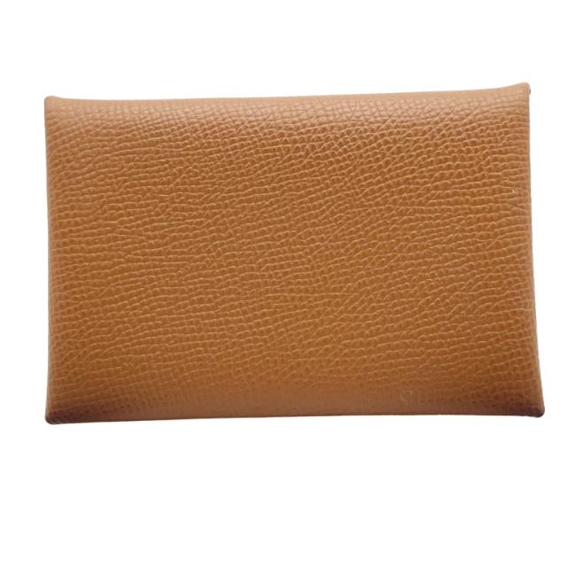 HERMES エルメス カードケース 名刺入れ カルヴィ ゴールド エプソン ユニセックス 美品【本物保証】