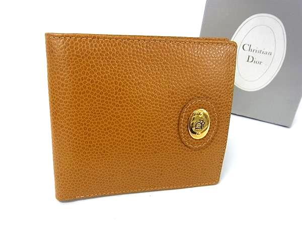 ChristianDior クリスチャンディオール 財布 ブラウン レザー メンズ 二つ折り財布 超美品【本物保証】