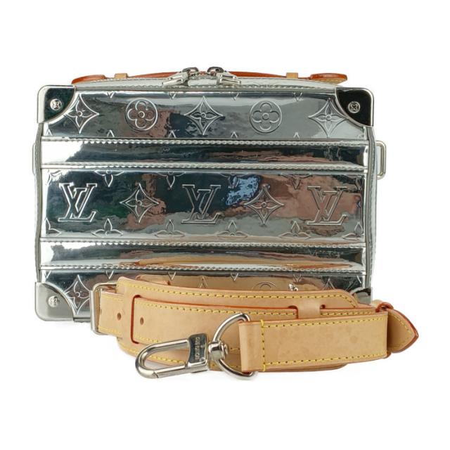 LOUIS VUITTON ルイヴィトン ショルダーバッグ モノグラム ミラー ハンドル ソフトトランク M45885 シルバー PVCコーティングキャンバス メンズ 2WAY ハンドバッグ クロスボディバッグ【本物保証】