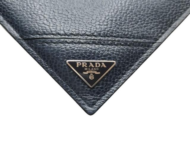 PRADA プラダ 財布 トライアングルロゴ 2MO004 ブラック レザー メンズ 二つ折り財布 三角ロゴ 美品【本物保証】_1