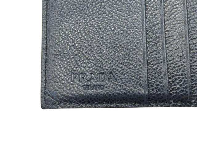 PRADA プラダ 財布 トライアングルロゴ 2MO004 ブラック レザー メンズ 二つ折り財布 三角ロゴ 美品【本物保証】_7