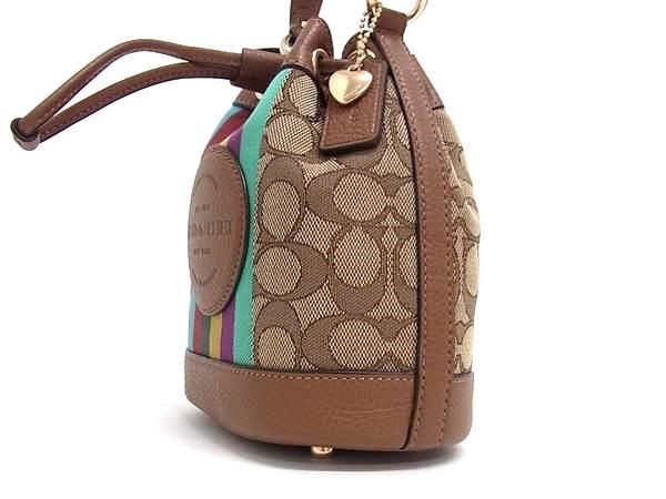 COACH コーチ ハンドバッグ シグネチャー C5639 ブラウン系 マルチカラー キャンバス×レザー レディース 2WAY クロスボディ ショルダー 新品未使用展示品【本物保証】_2