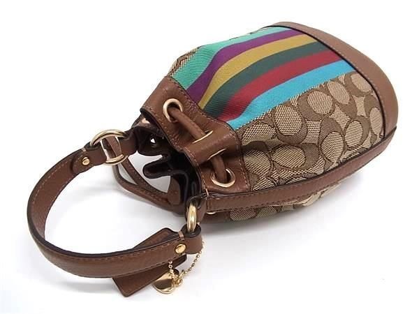 COACH コーチ ハンドバッグ シグネチャー C5639 ブラウン系 マルチカラー キャンバス×レザー レディース 2WAY クロスボディ ショルダー 新品未使用展示品【本物保証】_4