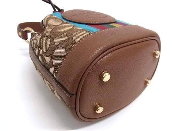 COACH コーチ ハンドバッグ シグネチャー C5639 ブラウン系 マルチカラー キャンバス×レザー レディース 2WAY クロスボディ ショルダー 新品未使用展示品【本物保証】_5