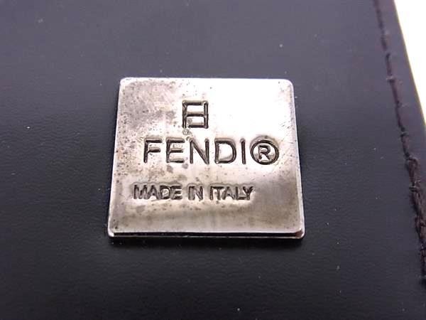 FENDI フェンディ 三つ折り 財布 ズッカ 8M0023 ブラウン系 キャンバス レザー ユニセックス 美品【本物保証】_6
