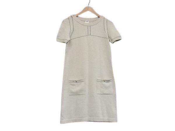 CHANEL シャネル ワンピース ココマーク P36503 アイボリー系 カシミヤ  
