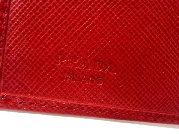 PRADA プラダ 財布 三つ折り財布 レッド サフィアーノレザー