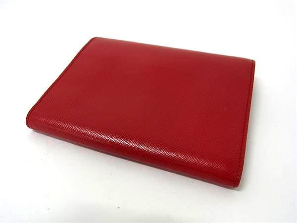 PRADA プラダ 財布 三つ折り財布 レッド サフィアーノレザー レディース ゴールド金具【本物保証】_2