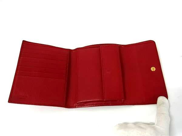PRADA プラダ 財布 三つ折り財布 レッド サフィアーノレザー