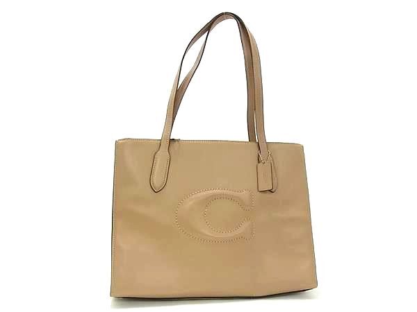 COACH コーチ トートバッグ ニーナ CR096 ベージュ レザー レディース 美品【本物保証】