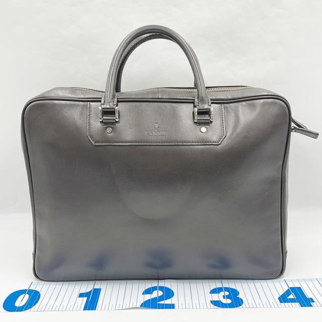 LANVIN COLLECTION ランバンコレクション ビジネスバッグ ブリーフケース ダークブラウン レザー メンズ【本物保証】