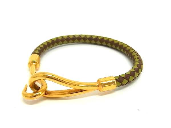 エルメス HERMES ジャンボ 編み込み ブレスレット ブルー エルメス