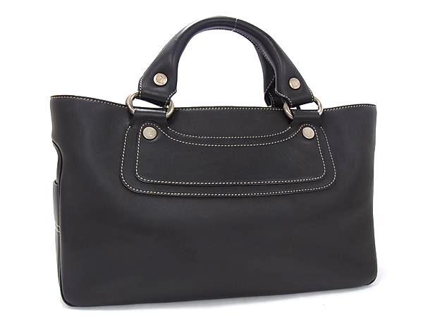 CELINE セリーヌ ハンドバッグ マカダム ブギーバッグ ダークブラウン レザー レディース 美品【本物保証】