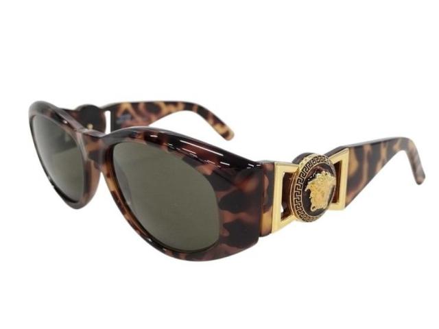 GIANNI VERSACE ヴェルサーチェ サングラス メデューサ MOD424/M ブラウン系 プラスチック 美品【本物保証】