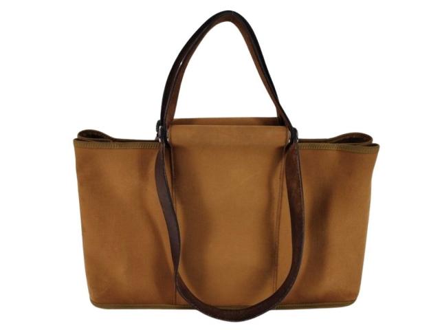 HERMES エルメス ショルダーバッグ カバックエランPM ブラウン系 キャンバス レザー レディース シルバー金具 美品【本物保証】