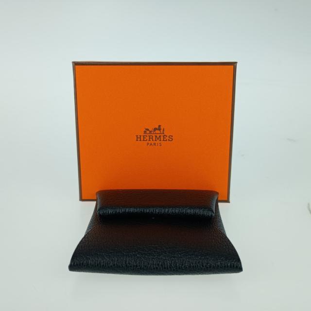 新古未使用展示品 HERMES エルメス バスティア コインケース  - ブラック シェーブル ユニセックス シルバー金具 小銭入れ W刻印【本物保証】_9