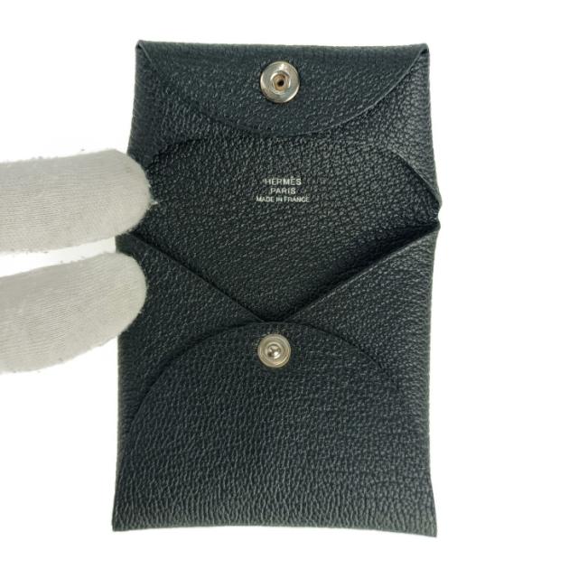 新古未使用展示品 HERMES エルメス バスティア コインケース  - ブラック シェーブル ユニセックス シルバー金具 小銭入れ W刻印【本物保証】_6