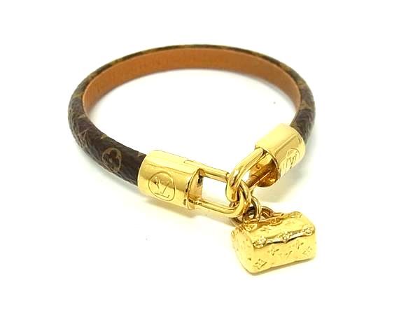LOUIS VUITTON ルイヴィトン ブレスレット ブラスレ スピーディー M8031 ゴールド ブラウン モノグラム レディース【本物保証】