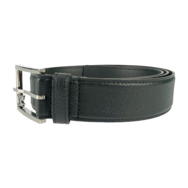 美品 LOUIS VUITTON ルイ ヴィトン サンジェルマン 35MM ベルト M8355S ブラック レザー メンズ #100/40 シルバー金具【本物保証】