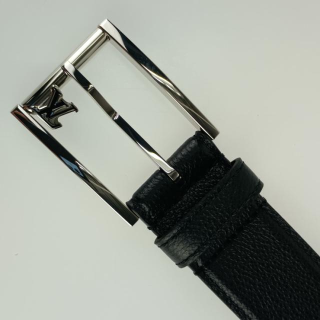 美品 LOUIS VUITTON ルイ ヴィトン サンジェルマン 35MM ベルト M8355S ブラック レザー メンズ #100/40 シルバー金具【本物保証】