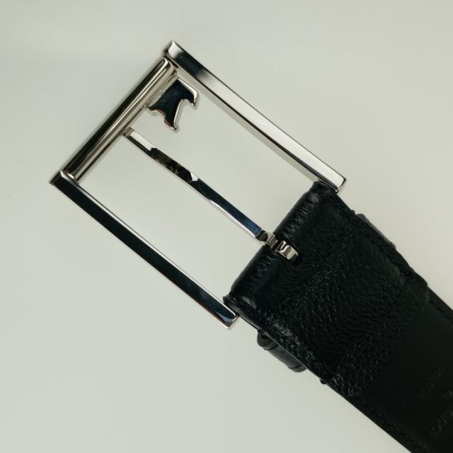 美品 LOUIS VUITTON ルイ ヴィトン サンジェルマン 35MM ベルト M8355S ブラック レザー メンズ #100/40 シルバー金具【本物保証】