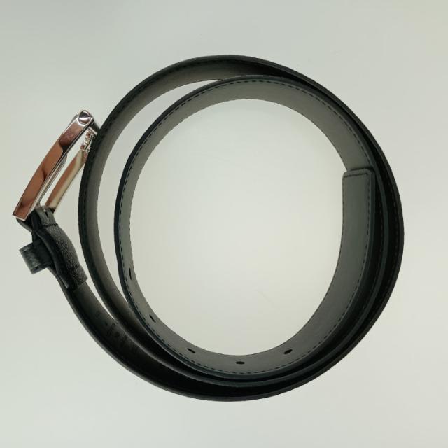 美品 LOUIS VUITTON ルイ ヴィトン サンジェルマン 35MM ベルト M8355S ブラック レザー メンズ #100/40 シルバー金具【本物保証】