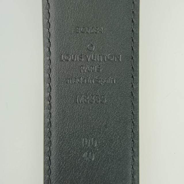 美品 LOUIS VUITTON ルイ ヴィトン サンジェルマン 35MM ベルト M8355S ブラック レザー メンズ #100/40 シルバー金具【本物保証】