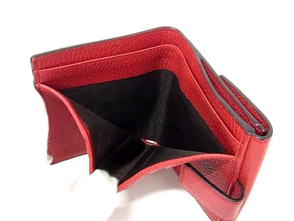 超美品 GUCCI グッチ 折り財布 インターロッキングG Ｗホック 二つ折り財布 449405 レッド ゴールド金具 レザー レディース【本物保証】