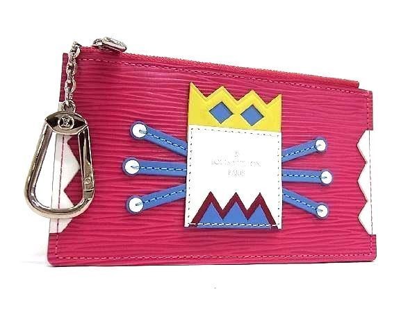 LOUIS VUITTON ルイヴィトン コインケース エピ ポシェット クレ トライバルマスク M60788 ピヴォワンヌ(ピンク系) レザー レディース 小銭入れ シルバー金具 超美品【本物保証】