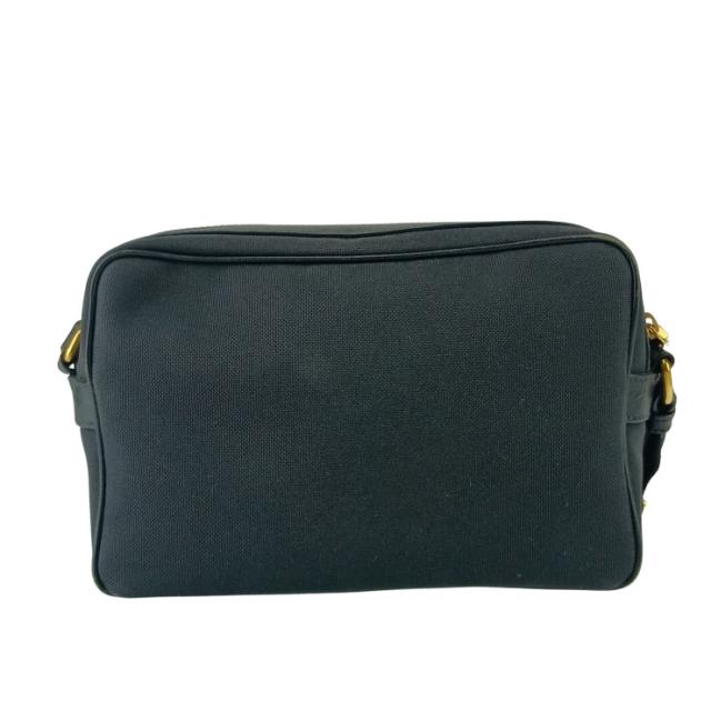 PRADA プラダ クロスボディバッグ ロゴ ジャガード ショルダーバッグ 1BH089 ブラック キャンバス レザー レディース リボン ゴールド金具【本物保証】