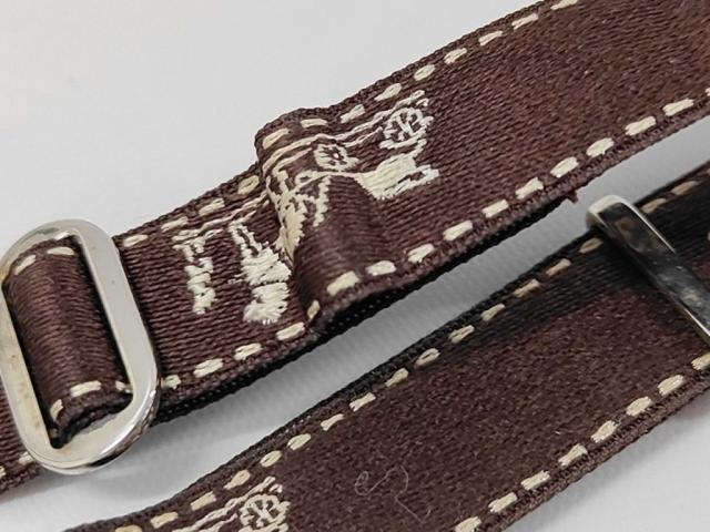 HERMES エルメス ネックレス リボンチョーカー ブラウン シルバー系 キャンバス レディース 美品【本物保証】_7