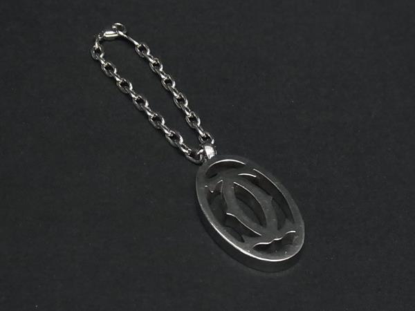 Cartier カルティエ キーホルダー 2Cロゴ バッグチャーム - シルバー