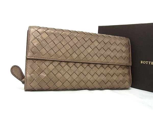 ボッテガ・ヴェネタ イントレチャート 150509 長財布 ユニセックス 中古 BOTTEGA VENETA(ボッテガヴェネタ) イントレチャート レザー ロング