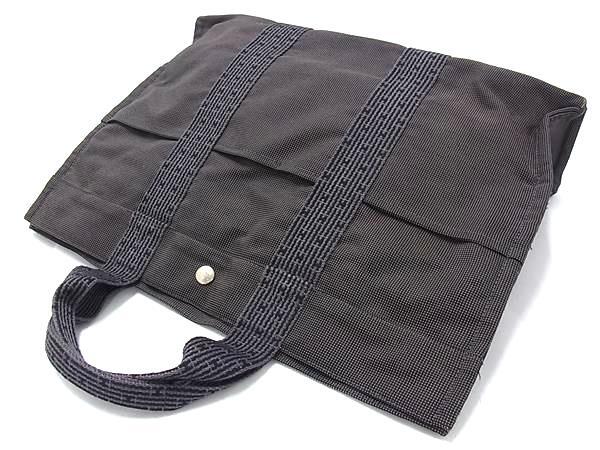 HERMES エルメス トートバッグ エールライン トートMM グレー シルバー金具 キャンバス ユニセックス シルバー金具 美品【本物保証】_3