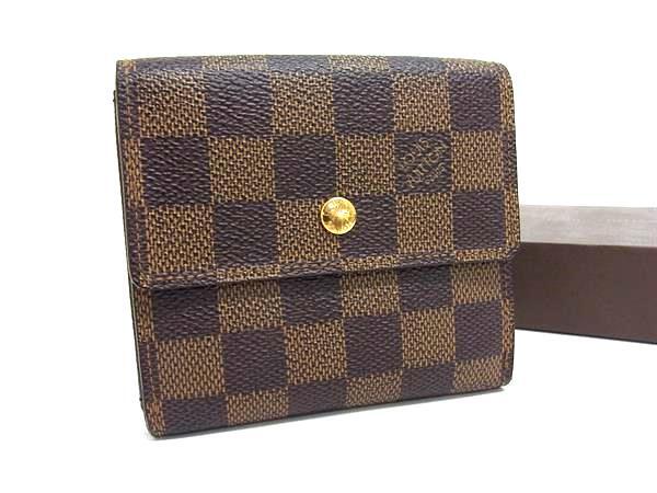 LOUIS VUITTON ルイヴィトン 財布 ポルトモネビエ カルトクレディ N61652 ブラウン ダミエ レディース Wホック 三つ折り財布【本物保証】
