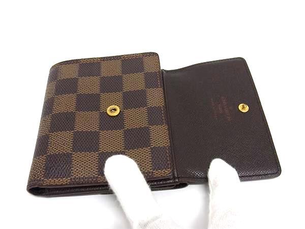 LOUIS VUITTON ルイヴィトン 財布 ポルトモネビエ カルトクレディ N61652 ブラウン ダミエ レディース Wホック 三つ折り財布【本物保証】_3