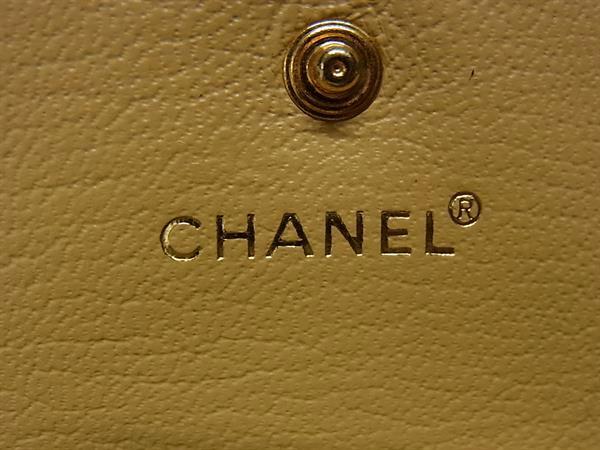 ブランド別 CHANEL シャネル 三つ折り財布 ココマーク ブラウン レザー