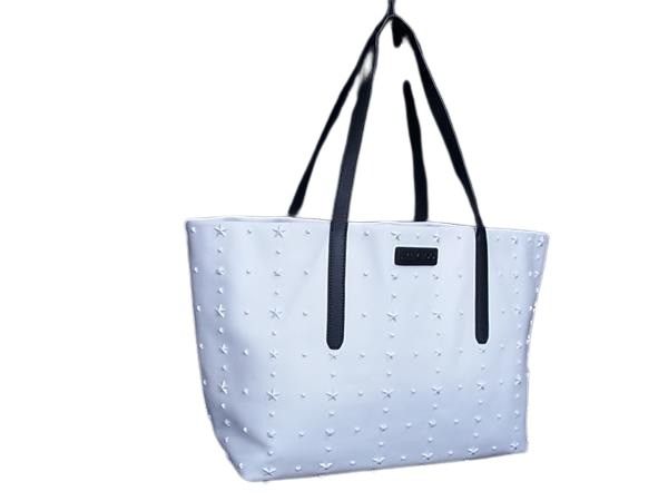 JIMMY CHOO ジミーチュウ トートバッグ ピムリコ ホワイト ブラック 