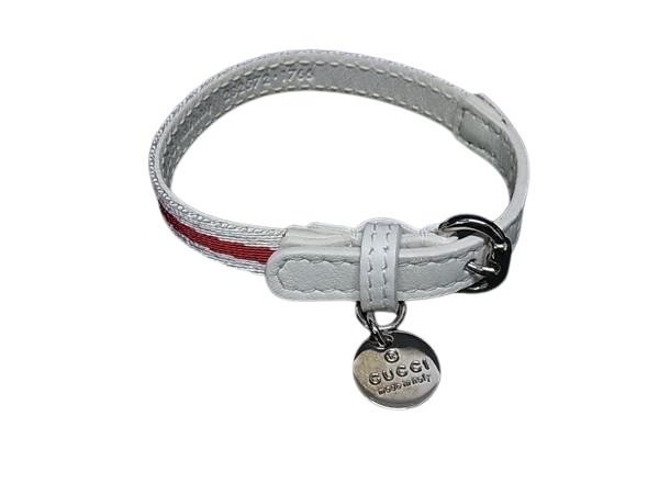 GUCCI グッチ ブレスレット チャリティー ブレス LOVES YOU 282572 ホワイト レッド キャンバス レザー レディース 新古未使用展示品【本物保証】