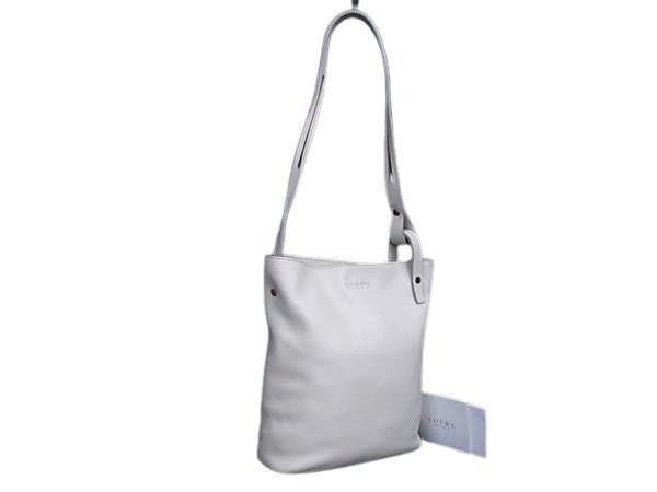 LOEWE ロエベ ショルダーバッグ アシンメトリー アイボリー レザー レディース【本物保証】